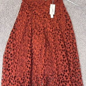 Vince Floral Cotton Eyelet Skirt